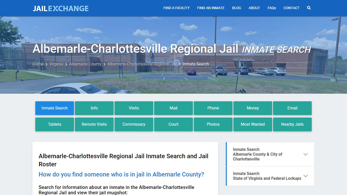 Albemarle-Charlottesville Regional Jail Inmate Search